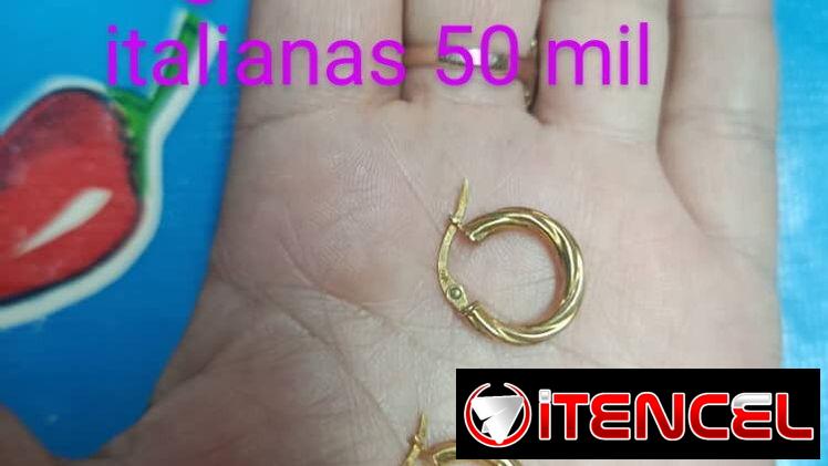 Argollas paso #1 originales oro 10k Italia