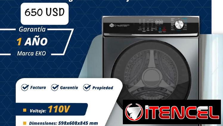 🧼 LAVADORA / SECADORA A VAPOR  🔴 EKO ✅ 11 kg 💲650 USD