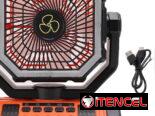 VENTILADOR PORTÁTIL RECARGABLE CON LUZ LED INTEGRADA y CONTROL REMOTO.