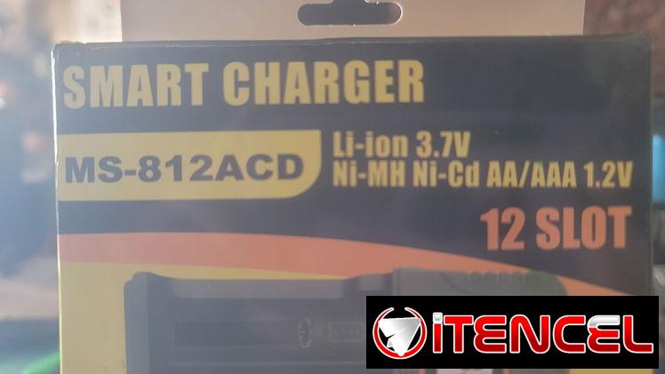 Cargador de baterías de litio litokala lii-12 de 12 ranuras y regleta con sensores para motor