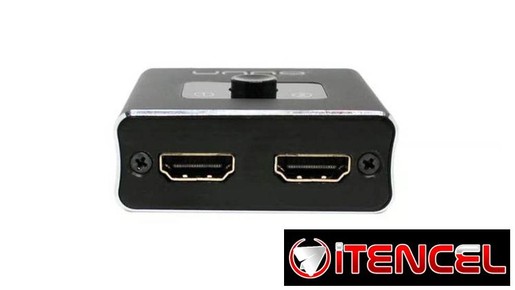 Splitter/Switch Unno Tekno HDMI Bidireccional 4K 60Hz 2 Puertos Plug & Play Compatible Con Consolas y TV