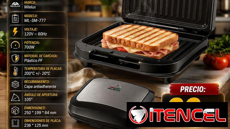 🥪 SANDWICHERA 🥪 MILEXUS GRILL 700W. MENSAJERIA CON FACTURA Y GARANTÍA. 📲 54833699