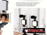 Trípode para teléfono móvil con micrófono y luz led