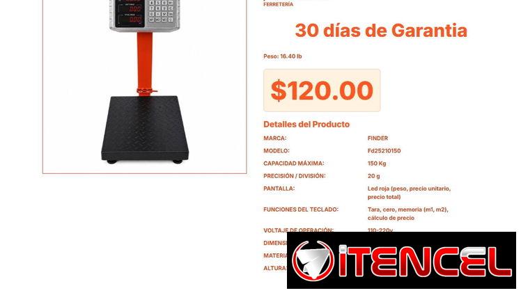 Balanza de Plataforma Comercial Finder: 150 Kg con Teclado de Funciones Pro VPT# -0422