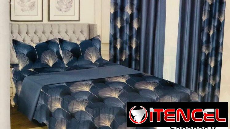 Juego de sábana y cortinas full de 8 piezas (G&L)