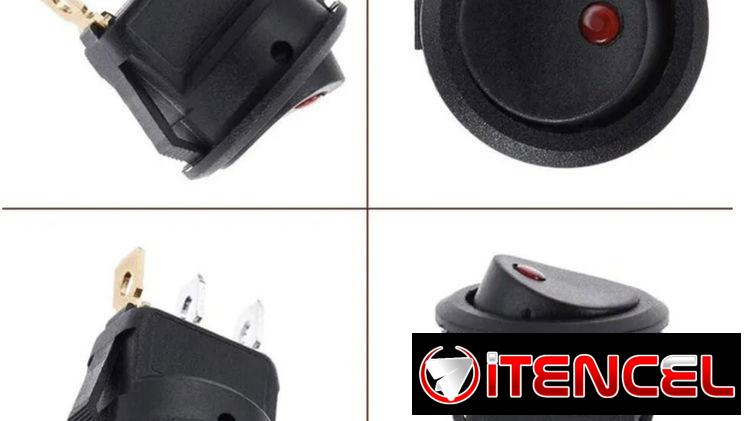 INTERRUPTOR AUXILIAR EXTRA CON LED DE AVISO DE ENCENDIDO PARA FUNCIONES AGREGADAS DE LUCES, AUDIO, ETC