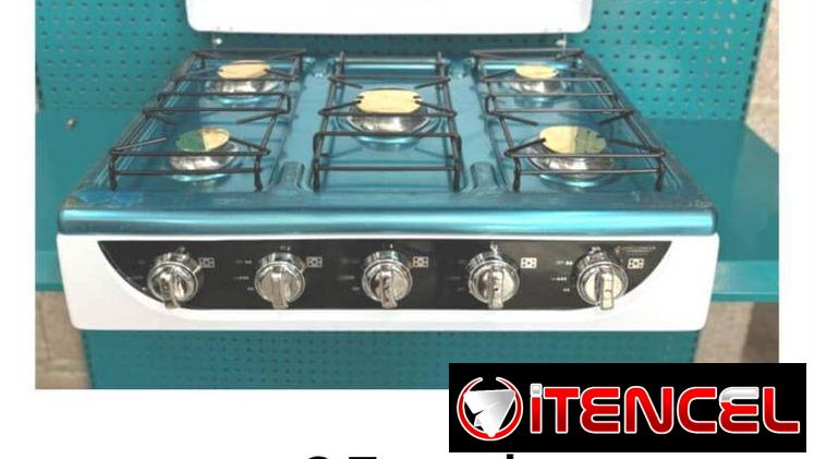 Cocina de gas de meseta 5.hornillas Challenger