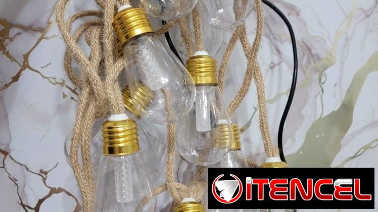 💡Bombillos LEd plásticos a prueba de agua con 16 bombillos. ✅6 m de largo, Ideal para terrazas o patios,cable tipo soga