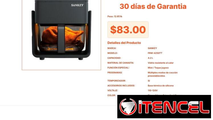 Marca Sankey disponible ahora en Freidora de aire de seguridad pro VPT#-0140