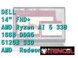 LAPTOP 🎁NUEVA🎁📦CAJA, DELL (DC14255), 14″ FHD+ IPS Antireflejo, AMD Ryzen AI 5 330, 16GB DDR5, Radeon 820M, 512GB SSD