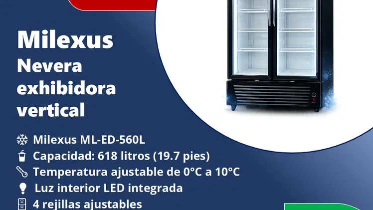 Nevera exhibidora vertical 19.7 pies Milexus