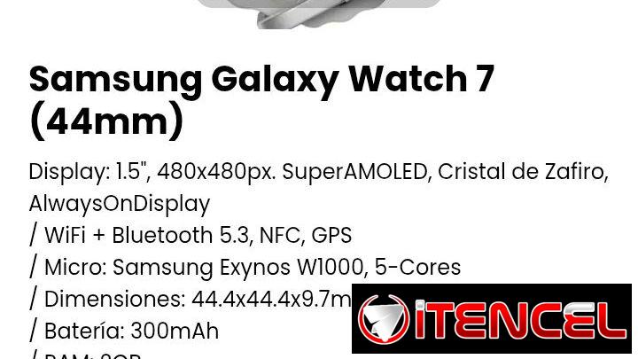 Samsung Galaxy Watch 7 (44mm). Nuevo con garantía