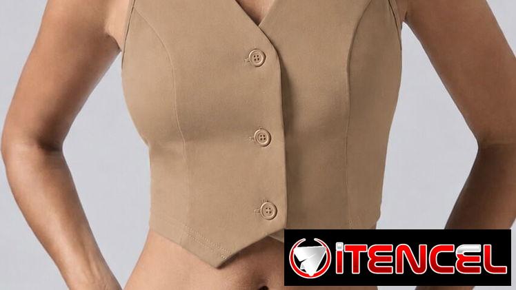 Chaleco elegante beige talla s