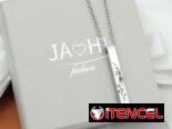 Collar con grabado – Collar personalizado con barra vertical y piedra de nacimiento, regalo para novia, madre