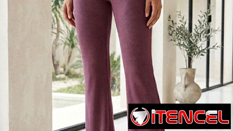 Pantaloneta Pantalón Acampanado con Detalle de Cordones – Color Borgoña M 20