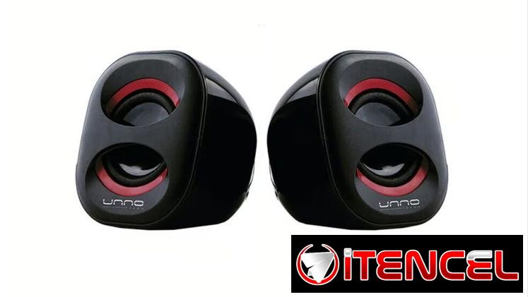 Parlantes Unno Tekno Brazza USB Estéreo 2.0 6W Sonido Balanceado Graves Mejorados Conexión 3.5mm Para PC