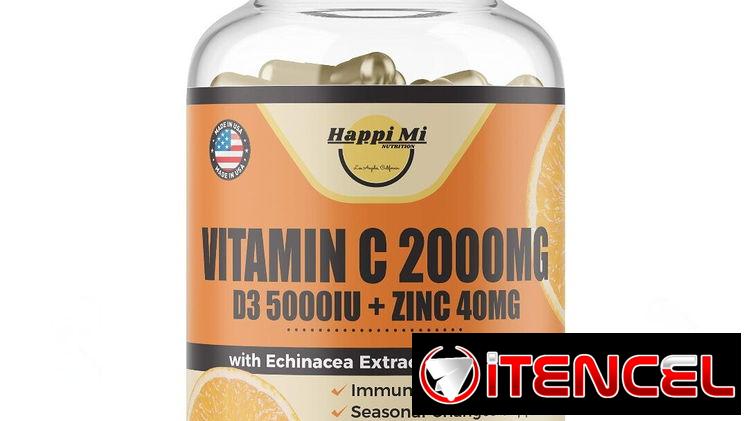3 en 1/ Vitamina C 2000mg, Zn 40mg, D3 5000UI