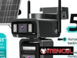 Camara de seguridad de doble cardan con panel solar