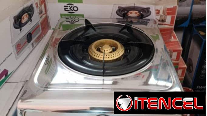 Cocina de gas de meseta marca EKO 1 hornilla acero inoxidable trae magneto