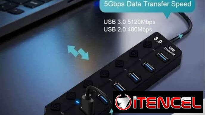 {7 puertos USB en una sola Regla}