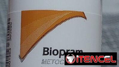 Metoclopramida, Biopram, frasco con 20 tabletas de  10 mg