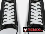 Tenis urbanos de lona corte bajo en negro y blanco, NUEVOS!!!