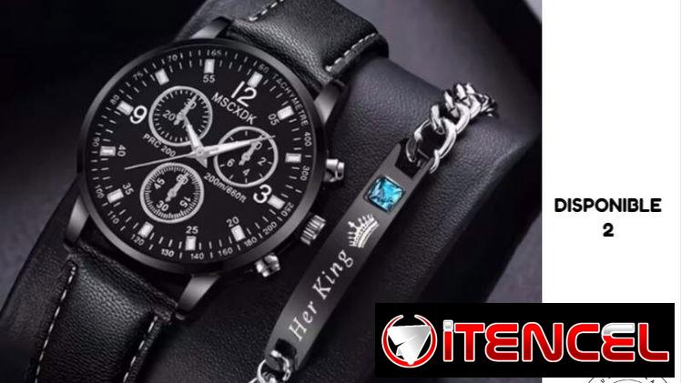 Set de Reloj de Hombre, dos piezas. Cuarzo