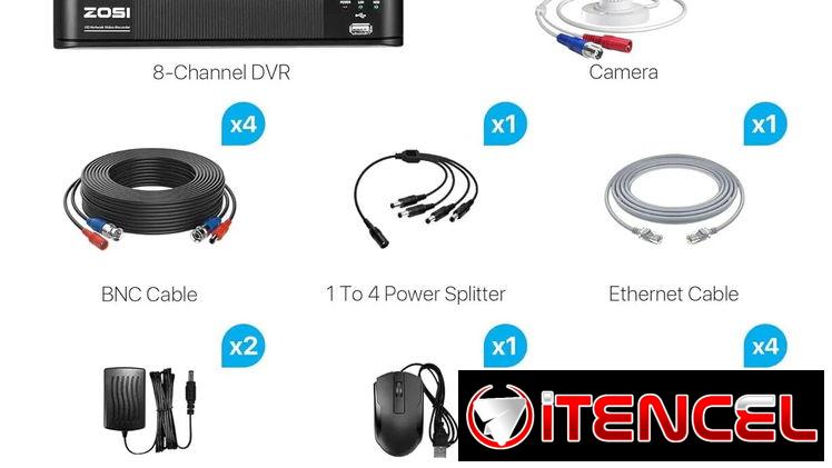 ZOSI H.265+ Full 1080p Sistema de cámara de seguridad para el hogar exterior e interior