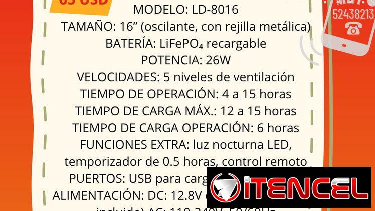 Ventilador recargable
