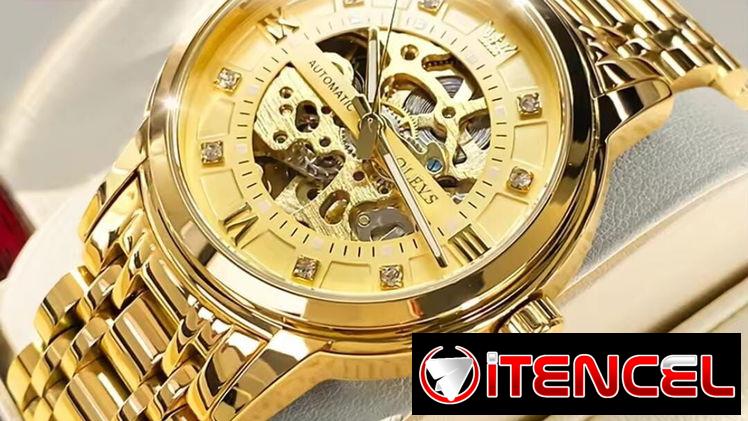 Reloj automático dorado para hombre OLEV en caja – Nuevo