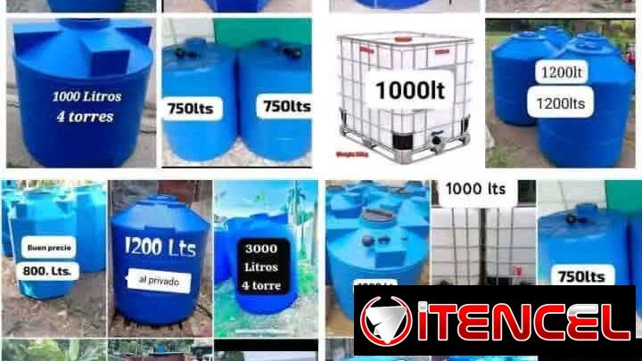 Venta de tanques plásticos,contamos con todas las medidas .,los mejores precios con mensajería incluída y subida pv.