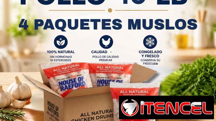 Pollo caja de 40lbr trae 4 paquetes de 10lbr de Muslo