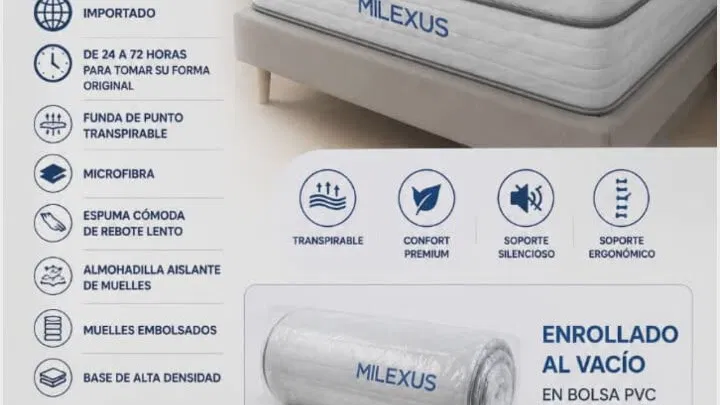 Colchón camero “Milexus” Semi Ortopédico Precio 190💵 con 🚘 incluído