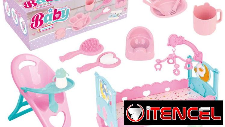 Juguete set de 18 piezas incluye mesedora sillita de bebé entre otros