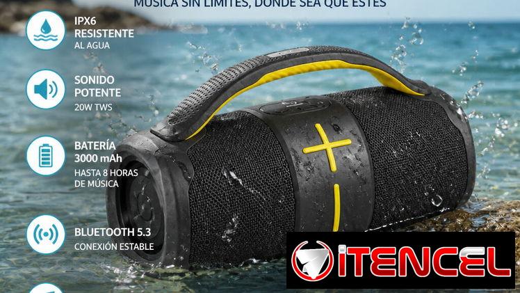 Bocina Unno Tekno Dash TWS Bluetooth 5.3 20W IPX6 Resistente Al Agua RGB USB SD Aux FM Batería 3000mAh / 75