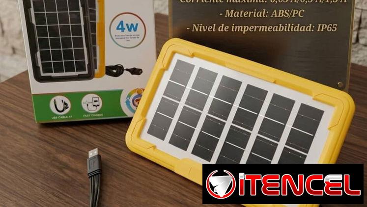 Lampara recargable con panel solar con puerto USB q