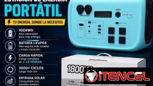 Estación de energía de 1800 watts con pico de 2700 y 1024 watts