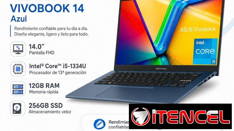 Laptop ASUS VivoBook 14 14.0” FHD Intel Core i5-1334U 12GB RAM 256GB SSD Almacenamiento -Azul ( Nuevo )/ElectroMarket/