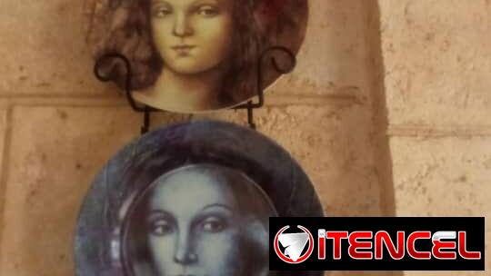 Adorno para pared platos con rostro