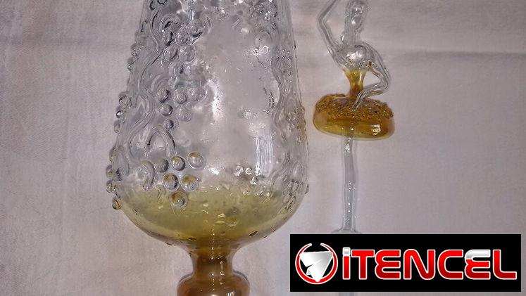Copa de cristal soplado con bailarina Vintage Siglo pasado