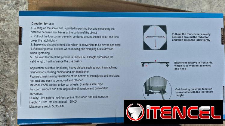 🛞📦 Soporte o Base Ajustable con Ruedas para Electrodomésticos