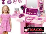 Set de maquillaje, muñecas, juego de doctor