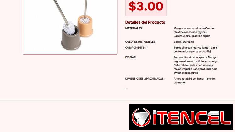Escobilla Sanitaria Compacta y Profunda: Mango Inoxidable y Base Real VPT#-0370