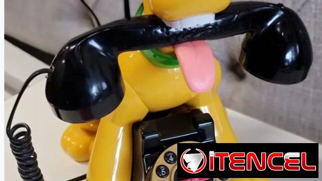 Teléfono Pluto Vintage analógico juguete antigüedad coleccionista Disney