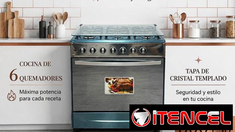 Cocina de 6 quemadores con horno