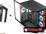 Chasis Gaming Semi panorámico marca DIYPC modelo ARGB-N3-BK + 4 fanes ARGB 120mm