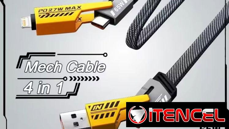 Cable Multi conector 4 en 1/Datos y carga rápida USB..
