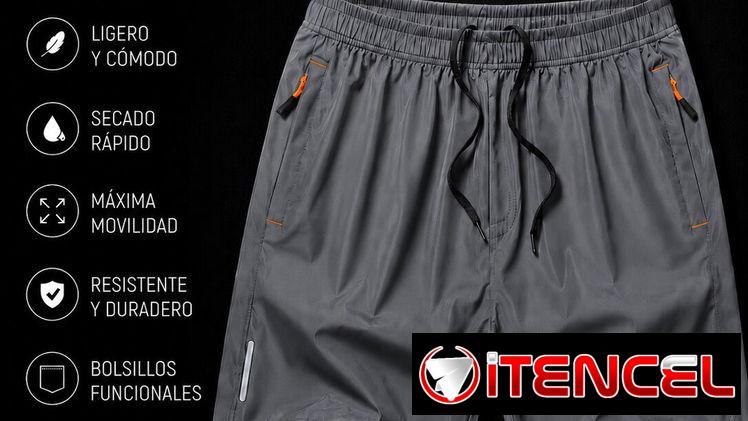 Short de nylon largo para hombres. Shorts de tela fresca con bolsillos.