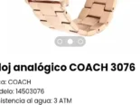 Reloj analógico COACH 3076. Nuevo