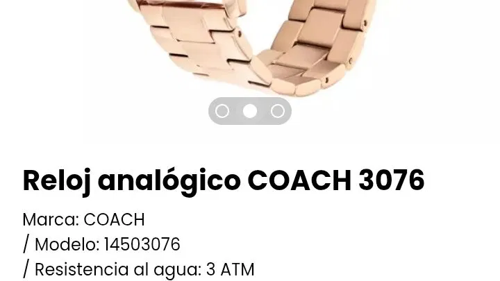 Reloj analógico COACH 3076. Nuevo